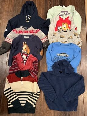 Lot of ten size 4t sweatshirts and sweaters various brands